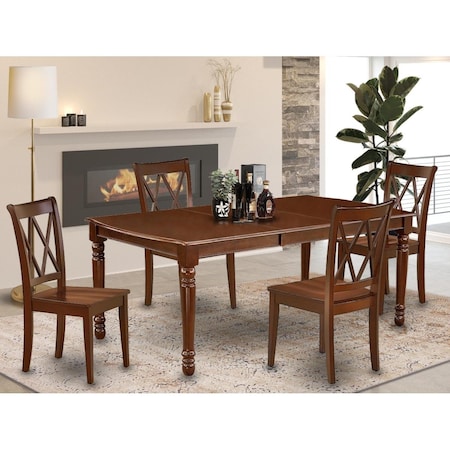 East West Furniture 5 Piece Dover Dining Set - Mahogany DOCL5-MAH-C